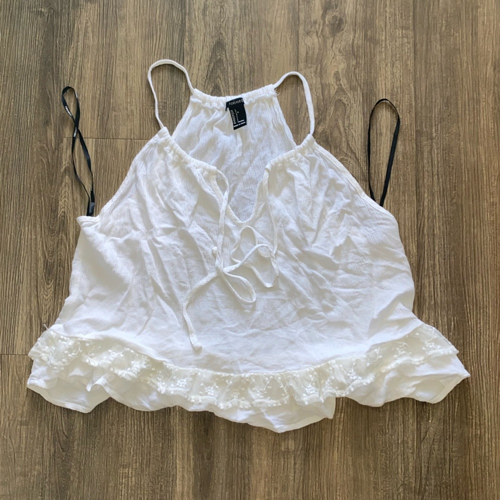 Forever21 White swing tank / crop top